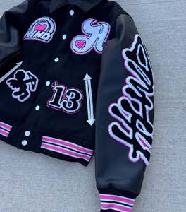 Veste universitaire de haute qualité pour hommes, manches en cuir brodées, veste universitaire personnalisée de baseball, veste universitaire - Product Image 3