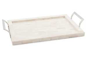 Bandeja para servir con incrustaciones de hueso, diseño moderno con forma rectangular, respetuoso con el medio ambiente, duradero, apto para lavavajillas, para fiesta - Product Image 2