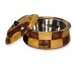 Casserole en bois Pot chauffe-aliments casserole forme ronde cuisine de table Pots chauffants fabrication meilleur prix - Product Image 1