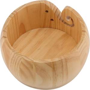 2 PCS Porte-bol en fil de bois, bol en bois massif pour crochet avec couvercle, support de boule de fil pour le tricot, 5.9 pouces - Product Image 5