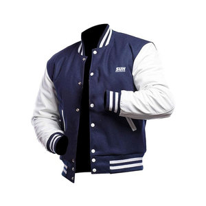 Chaqueta de Invierno de Manga Larga con Diseño Moderno, 100% Algodón, Cuello Alto, Chaqueta Universitaria Personalizada para Hombre con Logotipo Frontal - Product Image 1