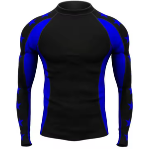 Compresión Hombres Rash Guard Plain MMA manga larga Rush Guard sublimación impresa rashguard Alta calidad OEM MMA rushguard - Product Image 6