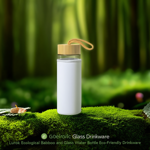 Bottiglia d'Acqua Ecologica Lurok in Bambù e Vetro, Contenitore per Bevande Sostenibile - Product Image 3