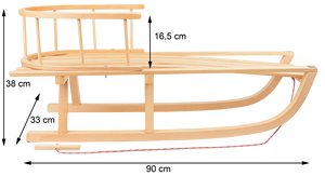 Wholesale 88cm European Beech Wood Traditional <b>Sled</b> Premium Winter Sports Equipment with Removable Backrest for <b>Snow</b> <b>Tubes</b> - Product Image 2