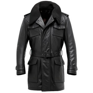 Chaqueta Bomber de Cuero Genuino para Hombre, Estilo Casual de Invierno, Forro de Algodón, Estilo Motociclista - Product Image 5
