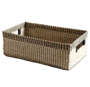 Handmade Large Rectangular Indoor Seagrass <b>Storage</b> Tray Multi-Functional Tableware for Kitchen Living Room Space Saving for - Product Image 1