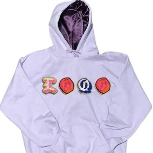 Sudadera con capucha de lana de algodón 100% de alta calidad al por mayor personalizada Unisex peso pesado Satén de seda forrado estampado patrón bordado impermeable - Product Image 3