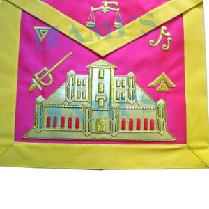 Delantal personalizado de rito escocés de 16 grados, delantal bordado hecho a mano con cinturón con hebilla - Product Image 4