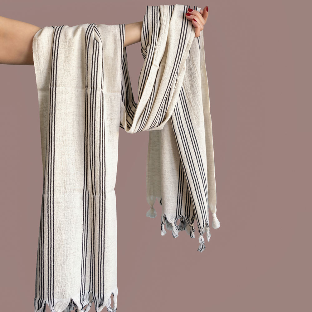 Ivory with Black Stripes