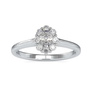 14k Oval Lab Grown Diamond Engagement Ring Round Lab Grown Jewelry IGI Certified Minimalist Wedding Band <b>White</b> Gold Jewelry - Product Image 1