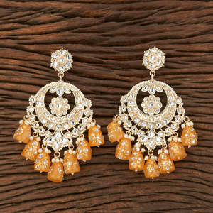 Artificial Indo Western Chand <b>Earring</b> With Gold Plating 108981 Fashion Jewellery Wholesalers in India - Product Image 5