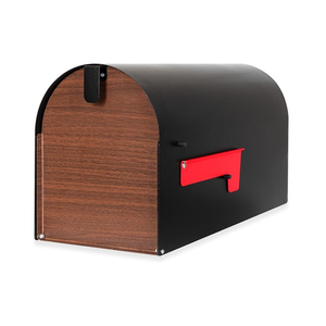 Vente en gros de boîtes aux lettres modernes avec poteau galvanisé en acier inoxydable mat enduit de poudre articles de décoration en bois OEM ODM - Product Image 1