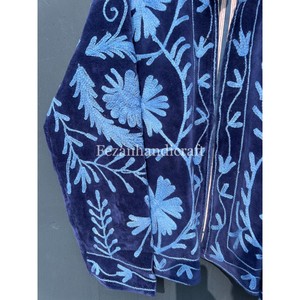 Chaqueta Suzani Azul Rey, Chaqueta Bordada Uzbeka con Dos Bolsillos Laterales, Ropa de Fiesta, Abrigo Unisex, Chaquetas Boho Hippie - Product Image 3