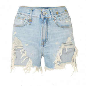 Customized Wholesale <b>Woman</b> Zipper Fly Loose Fit 100%Cotton Heavyweight Denim Pants <b>Baggy</b> <b>Jeans</b> Shorts - Product Image 3