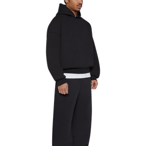 Hoodie Manufacturers Double Lined 610 Gsm <b>Fabric</b> Streetwear Heavyweight Cotton Blend Winter Clothes Washed <b>Black</b> Hoodies Men - Product Image 3