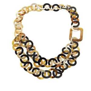 Collar de cadena larga de cuerno de búfalo hecho a mano para mujer, joyería de moda Vintage de calidad con diamante y perla en ágata razonable - Product Image 1