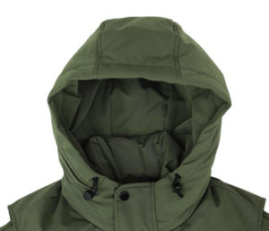 แจ็กเก็ตขนเป็ดหนาสีขาวสำหรับผู้ชาย, ไนล่อนกันน้ำระบายอากาศได้ดีมีฮู้ดตัวยาวให้ความอบอุ่นมีซิปปิดลำลองกระดุมกลางแจ้ง - Product Image 3