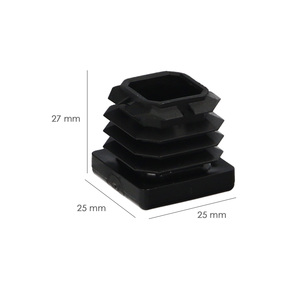Tappo interno quadrato in plastica 25x25 mm. Nero. Confezione da 200 Unità. - Product Image 2