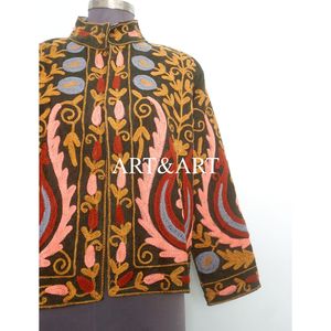 Veste unisexe indienne bohème en coton 100% matelassée et brodée Cotrise, nouveau motif de haute qualité, respirante, écologique, pièce antique - Product Image 2