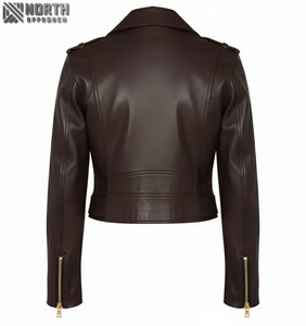 แจ็คเก็ตหนังแท้ของผู้หญิง2025ซิปด้านหน้าติดซิปปรับแต่งได้ - Product Image 2