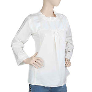 Blusa Occidental de Manga Larga para Mujer - Blanca - Product Image 1