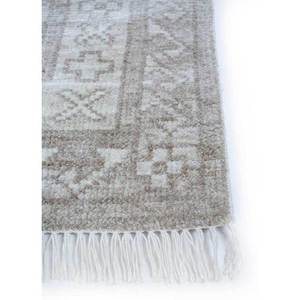Tapis en laine noué à la main, gris thym et noir, motif géométrique et abstrait, pour la maison, couloir, salon - AKWT-1009 - Product Image 4