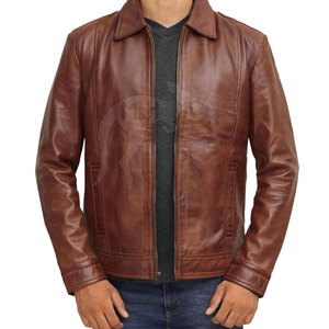 เสื้อแจ็คเก็ตหนังวัวแท้คุณภาพสูงสำหรับผู้ชาย ปี 2024 คอตั้ง โลโก้ด้านหน้า กันลม เป็นมิตรกับสิ่งแวดล้อม ระบายอากาศได้ดี - Product Image 4