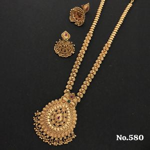 Lujoso conjunto de collar de boda con cadena de perlas de diseño de colgante doble y pendientes a juego Ideal para novias y ropa festiva - Product Image 5