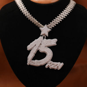 Colgante con Inicial de Diamante Moissanite VVS de Plata de Ley 925 para Hombre, Joyería de Estilo Hip Hop con Letra y Número Personalizados - Product Image 2