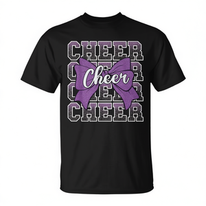 Maglietta Coquette Cheer Bow Viola per Cheerleader, Abbigliamento Promozionale per Cheerleading - Product Image 2