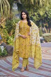 Salwar Kameez en pur coton prêt à l'emploi vêtements pakistanais indiens à impression numérique auto-brodés pour les fêtes - Product Image 2