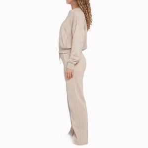 Ensemble de survêtement en polaire à fermeture éclair intégrale pour femmes, coupe décontractée, veste de survêtement et pantalon de jogging pour la fabrication de vêtements en gros OEM ODM - Product Image 3
