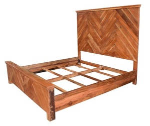 Cama de madera maciza de diseño moderno Miranda con cabecero suave de altura ajustable Características cómodas - Product Image 2