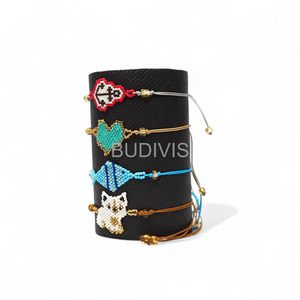 Pulsera de la amistad al por mayor, pulsera de cuentas de semillas, pulsera de Amistad de cuerda ajustable, cuentas Pastel, regalo para mejores amigos - Product Image 6