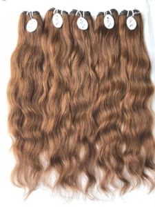 Venta al por mayor 20 ''mechones ondulados templo indio extensiones vírgenes 11A cutícula alineada solo donante suave crudo indio proveedor Color #5 - Product Image 2