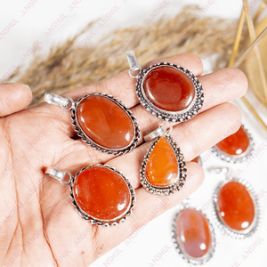 Pendentif Cabochon en Cornaline Vendu dans le Monde Entier – Cristaux de Guérison Premium pour la Méditation, Bijoux et Tenues de Soirée à Prix de Gros - Product Image 4