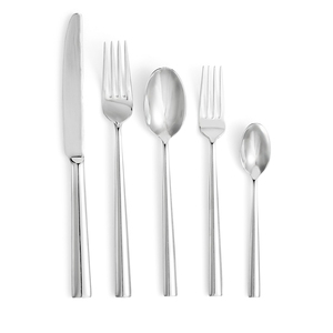 Lavish Bulk Hotel Silver Metal Knife <b>Fork</b> <b>Spoon</b> Cutlery <b>Set</b> Stainless Steel Unique Handle Flatware Silverware <b>Set</b> Mirrored Steel - Product Image 6