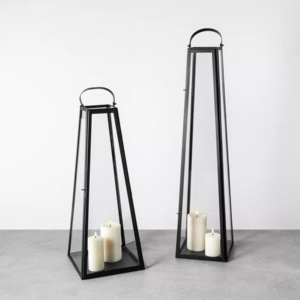 Vente chaude Durable Métal et Verre LED Lanternes Grand Cône Bougie Pilier Titulaire pour La Maison Événements Mariages But Décoratif - Product Image 5