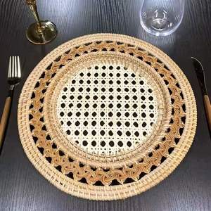 Placas cargadoras de ratán hechas a mano al por mayor, respetuosas con el medio ambiente, ligeras, duraderas, decorativas, para hoteles y catering - Product Image 3