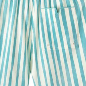 Striper Swim Trunks Blue Feature Watercolor Stripes a Zippered Pocket <b>Elastic</b> <b>Waistband</b> and Quick-dry Eco-friendly Fabric - Product Image 5
