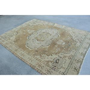 Alfombra Turca de 7x9.4 pies, Alfombra Vintage Grande, Alfombra Floral Marrón - Product Image 4