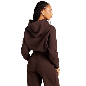 Wholesale <b>Cropped</b> Hoodies Womens <b>Zip</b> <b>Up</b> Sweatshirt Custom Logo Printing & Embroidery Streetwear Fashion Ladies <b>Hoodie</b> - Product Image 3