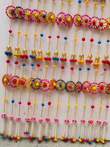 Perle Chakri Pom Pom suspendus mariage, Diwali Mandir, salle Pooja, jardin, fête et toile de fond extérieure nouvelles décorations pour la maison - Product Image 3