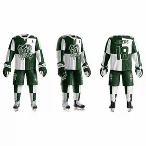 Ensembles d'uniformes de hockey sur glace réversibles de haute qualité, maillots respirants, options de conception personnalisée OEM, vêtements de sport pour équipes, 100 % polyester - Product Image 1