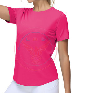 T-shirts de sport écologiques et respirants pour femmes AHI - Confortables, prix bas, en stock, polyester/coton - Product Image 3