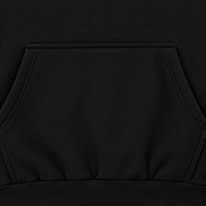 Men <b>Black</b> Hooded Sweatshirt Solid Color Fleece Casual Pullover Kangaroo Pocket Long Sleeve Oversize Fit Autumn Wear 2027 - Product Image 5