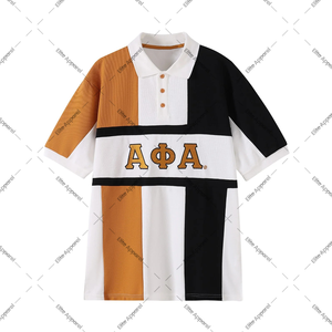 Polo personalizado Alpha Phi Alpha, diseño de bloque de color, logotipos bordados, camiseta Polo de fraternidad para eventos formales y ropa informal - Product Image 2