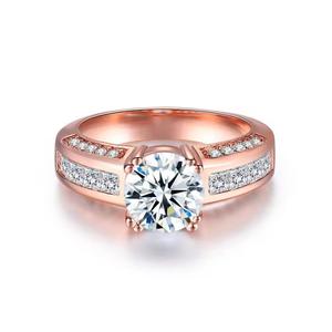 Anillo de diamantes de moissanita personalizado de oro rosa de Estilo Vintage para boda, regalo de compromiso, fiesta o joyería de aniversario - Product Image 6