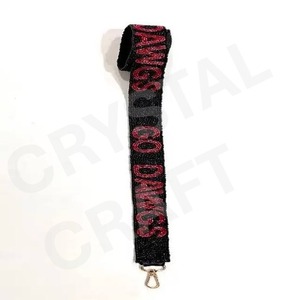 Customized <b>White</b> Gold Seed Bead Bag Straps Teach Star Design Beaded <b>Purse</b> Strap for Bags Fashion Accessories - Product Image 5