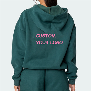 Plain Dyed Hooded Women's Hoodie 100% Cotton Winter Casual Wear Customized Front Logo Long Sleeves New Fashionable <b>Tops</b> - Product Image 2